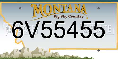 6V55455 Montana License Plate