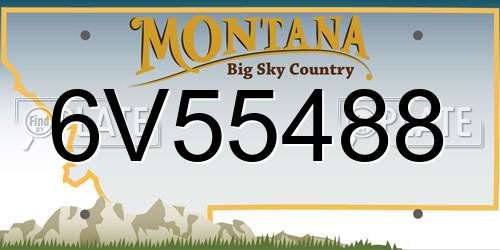 6V55488 Montana License Plate