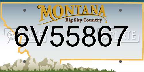 6V55867 Montana License Plate