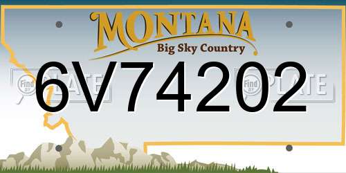 6V74202 Montana License Plate