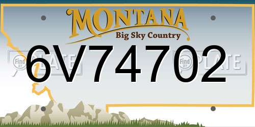 6V74702 Montana License Plate