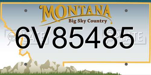 6V85485 Montana License Plate