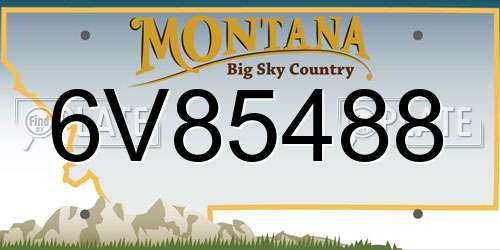 6V85488 Montana License Plate