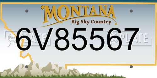 6V85567 Montana License Plate
