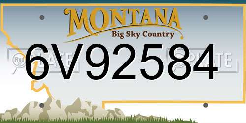6V92584 Montana License Plate