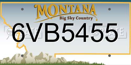 6VB5455 Montana License Plate