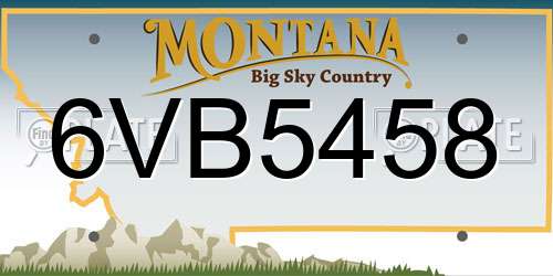 6VB5458 Montana License Plate