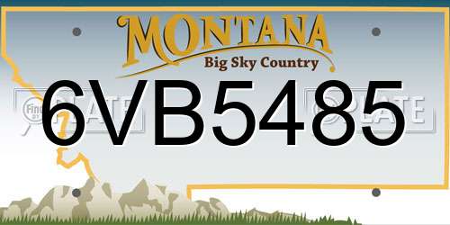 6VB5485 Montana License Plate