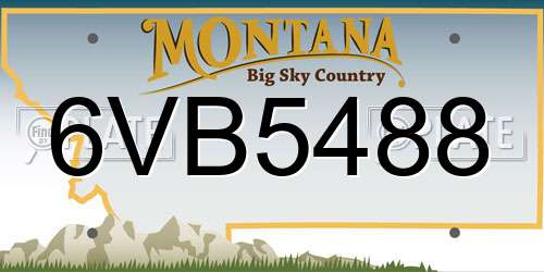 6VB5488 Montana License Plate