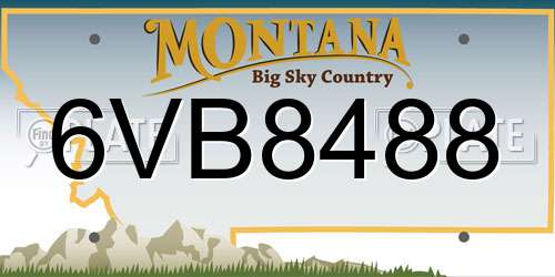 6VB8488 Montana License Plate