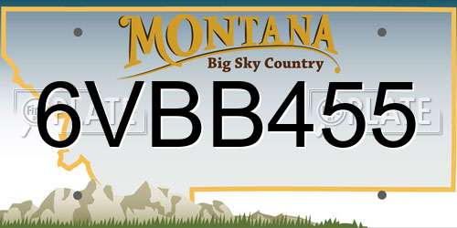 6VBB455 Montana License Plate
