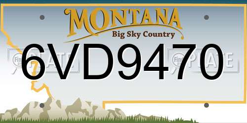 6VD9470 Montana License Plate