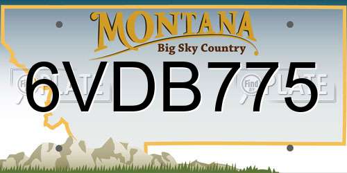 6VDB775 Montana License Plate