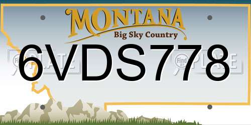 6VDS778 Montana License Plate
