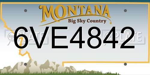 6VE4842 Montana License Plate