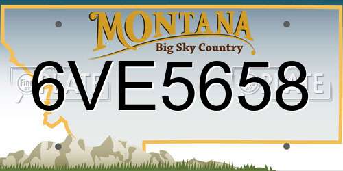 6VE5658 Montana License Plate