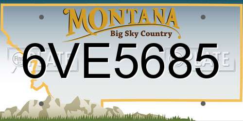 6VE5685 Montana License Plate