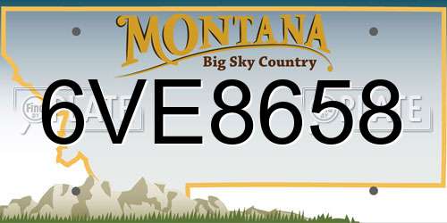 6VE8658 Montana License Plate