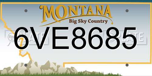 6VE8685 Montana License Plate