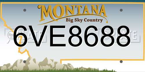 6VE8688 Montana License Plate