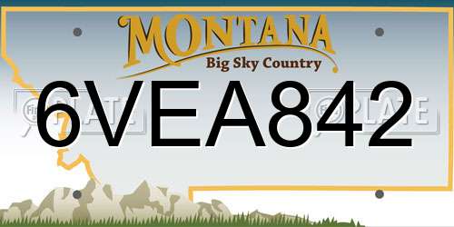 6VEA842 Montana License Plate