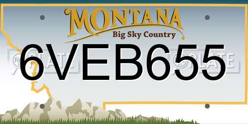 6VEB655 Montana License Plate