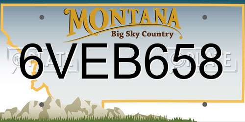 6VEB658 Montana License Plate
