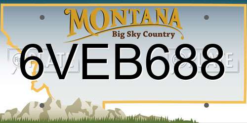 6VEB688 Montana License Plate