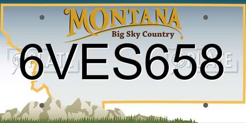 6VES658 Montana License Plate