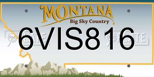 6VIS816 Montana License Plate