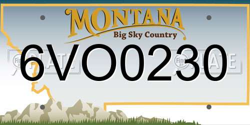6VO0230 Montana License Plate