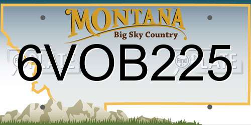 6VOB225 Montana License Plate
