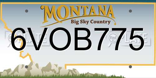 6VOB775 Montana License Plate