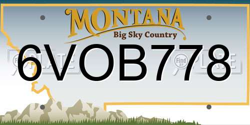 6VOB778 Montana License Plate
