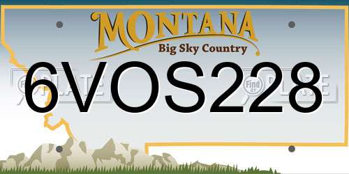 6VOS228 Montana License Plate