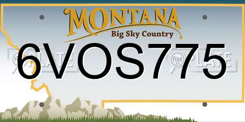 6VOS775 Montana License Plate