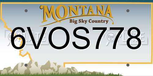 6VOS778 Montana License Plate