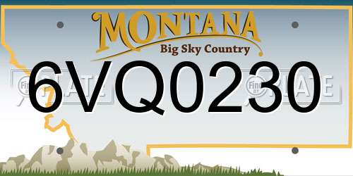 6VQ0230 Montana License Plate