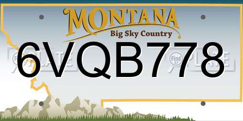 6VQB778 Montana License Plate