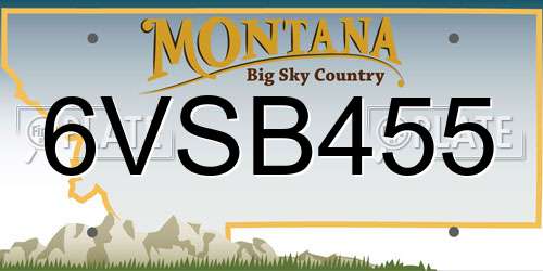 6VSB455 Montana License Plate