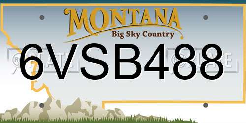 6VSB488 Montana License Plate