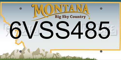 6VSS485 Montana License Plate