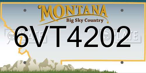 6VT4202 Montana License Plate