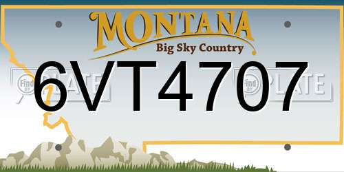 6VT4707 Montana License Plate
