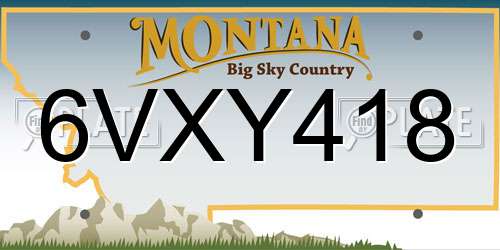 6VXY418 Montana License Plate
