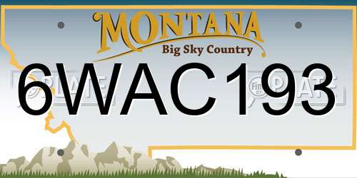 6WAC193 Montana License Plate