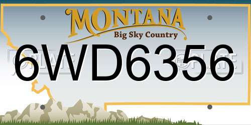 6WD6356 Montana License Plate