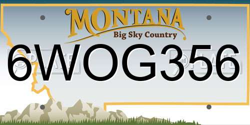 6WOG356 Montana License Plate