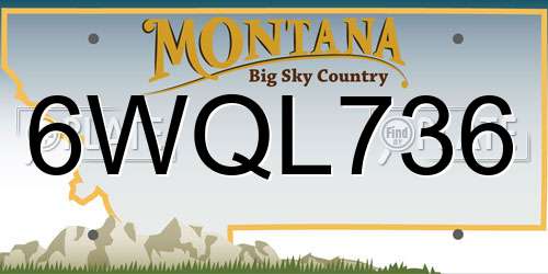 6WQL736 Montana License Plate