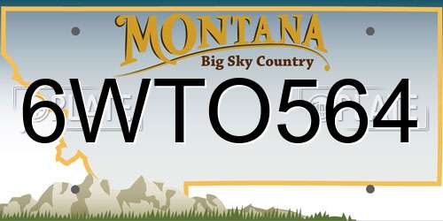 6WTO564 Montana License Plate